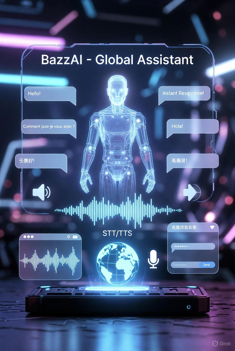 💬 BazzAI – Global Assistant: Chat + Voice Assistant with Offline STT/TTS aur Instant Answer System