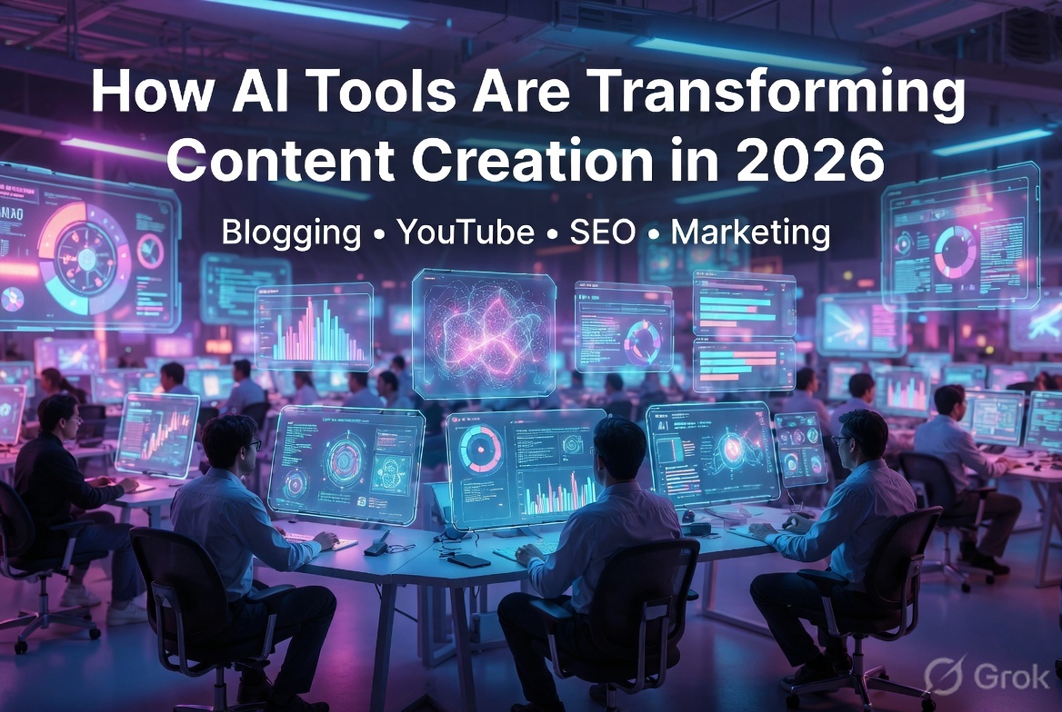 How AI Tools Are Transforming Content Creation in 2026 – The Future of Blogging, YouTube &amp; Marketing