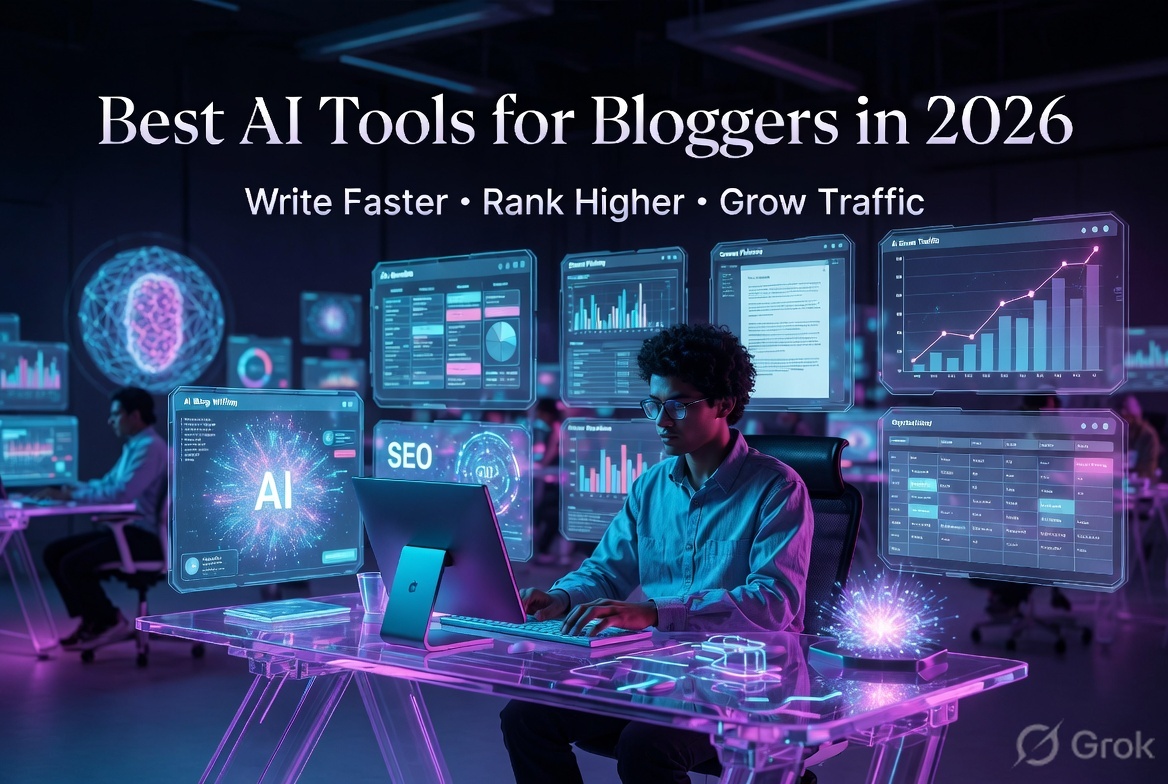 Best AI Tools for Bloggers in 2026 – Write Faster, Rank Higher &amp; Grow Traffic